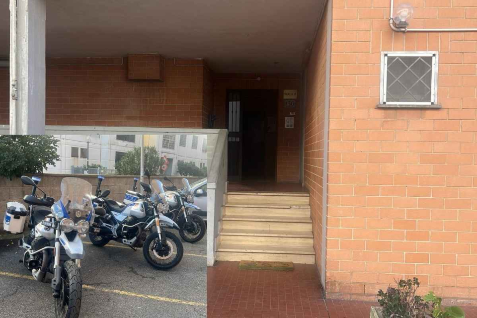 La polizia Municipale davanti alla casa occupata